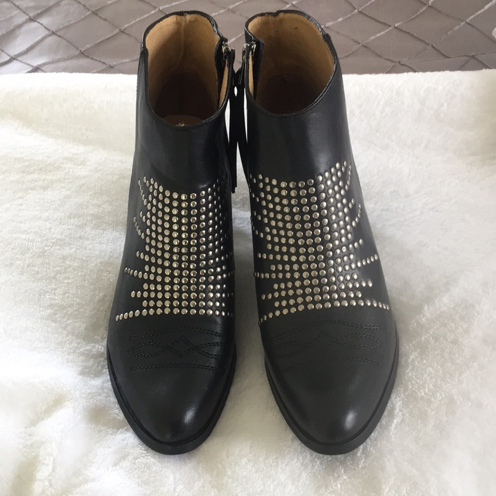 LF Studded Black leather Boots Size 10
